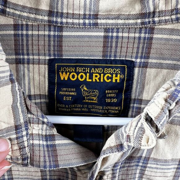 Woolrich Men's Yellow Cotton Plaid Flannel Size M - Picture 3 of 4